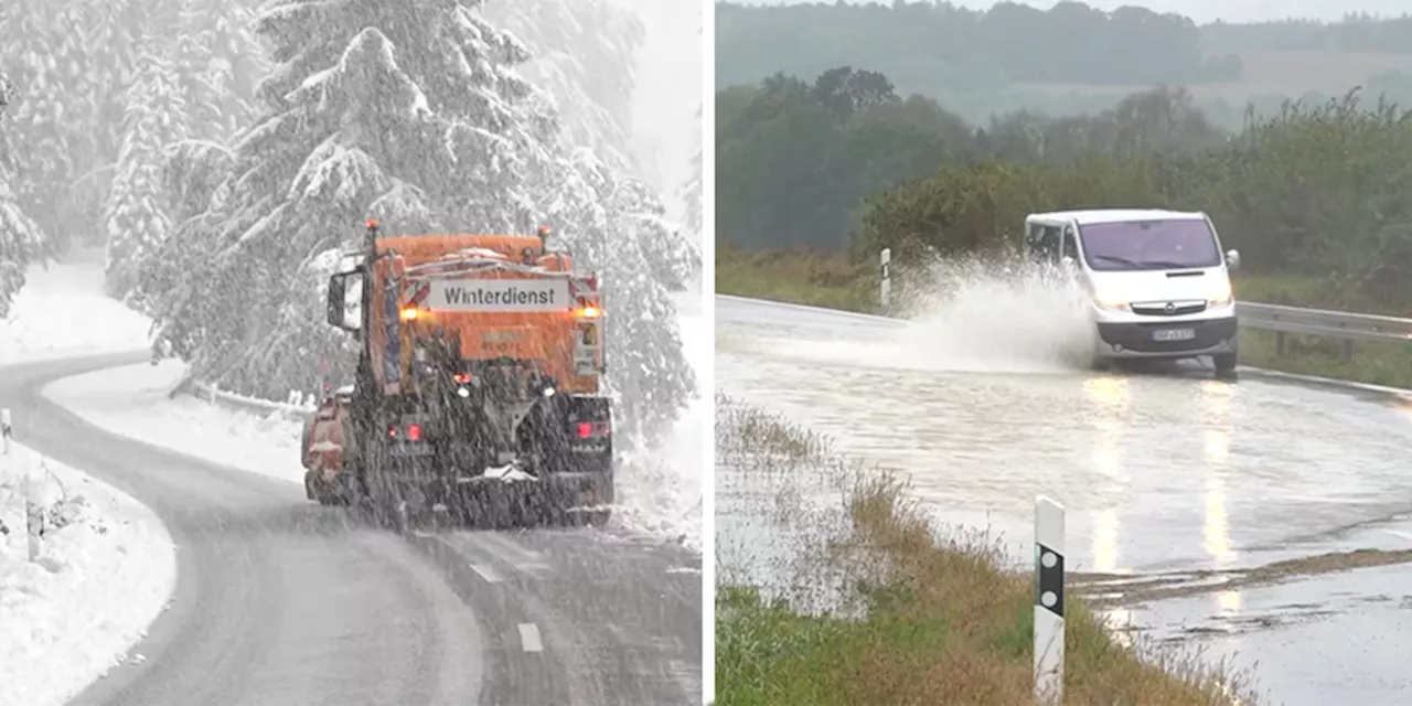 Verkehrschaos, Wintereinbruch: Schwere Unwetter legen Teile Süddeutschlands lahm