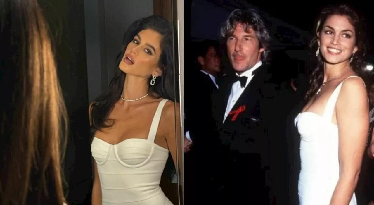 Kaia Gerber omaggia mamma Cindy Crawford e ricrea il look degli Oscar 1993: l'effetto è sorprendente