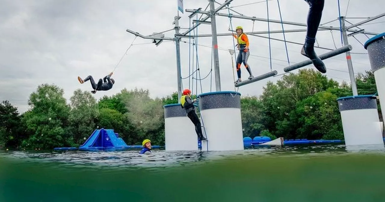 'We tried the water park near Manchester with a floating obstacle course'