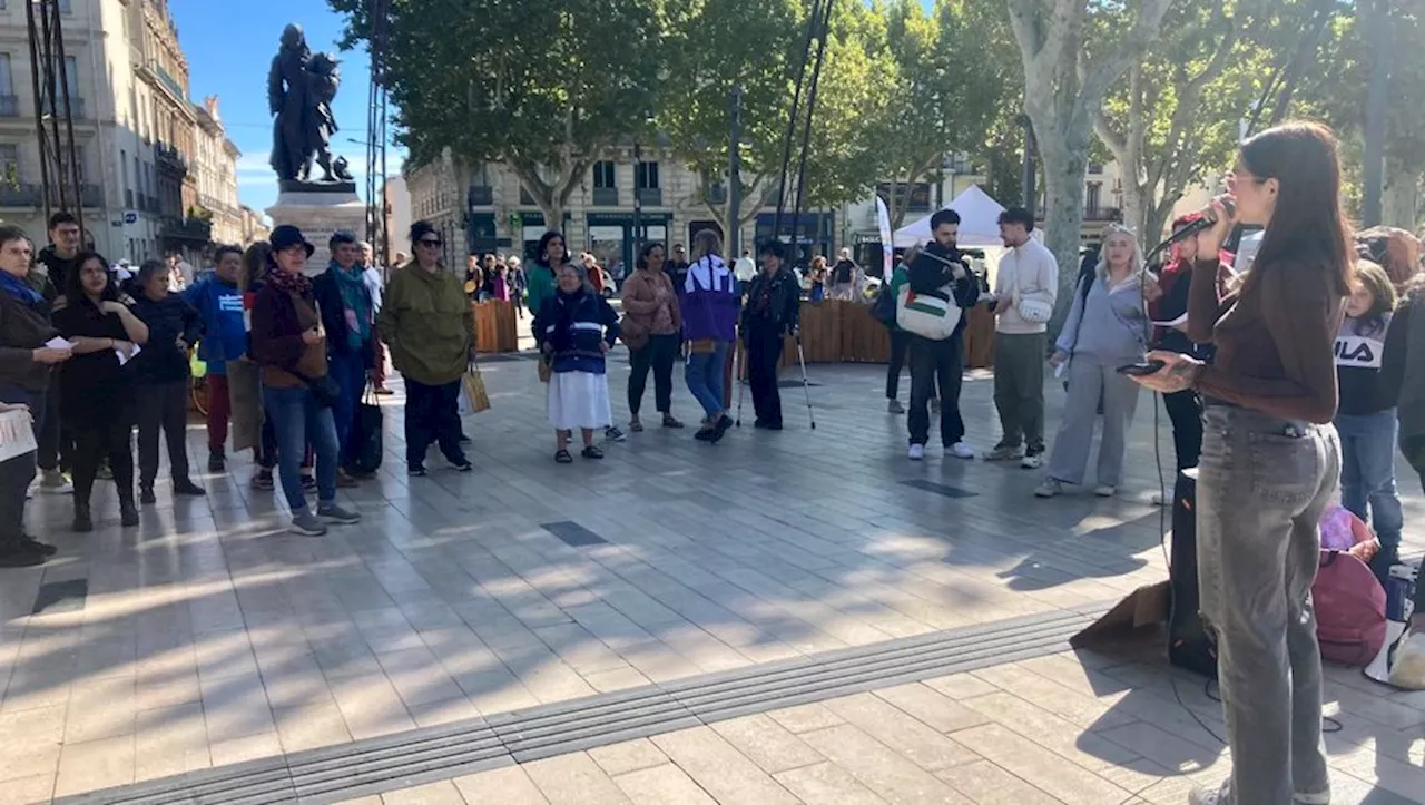 Elles se sont rassemblées place Jean-Jaurès, à Béziers, pour soutenir la cause féministe