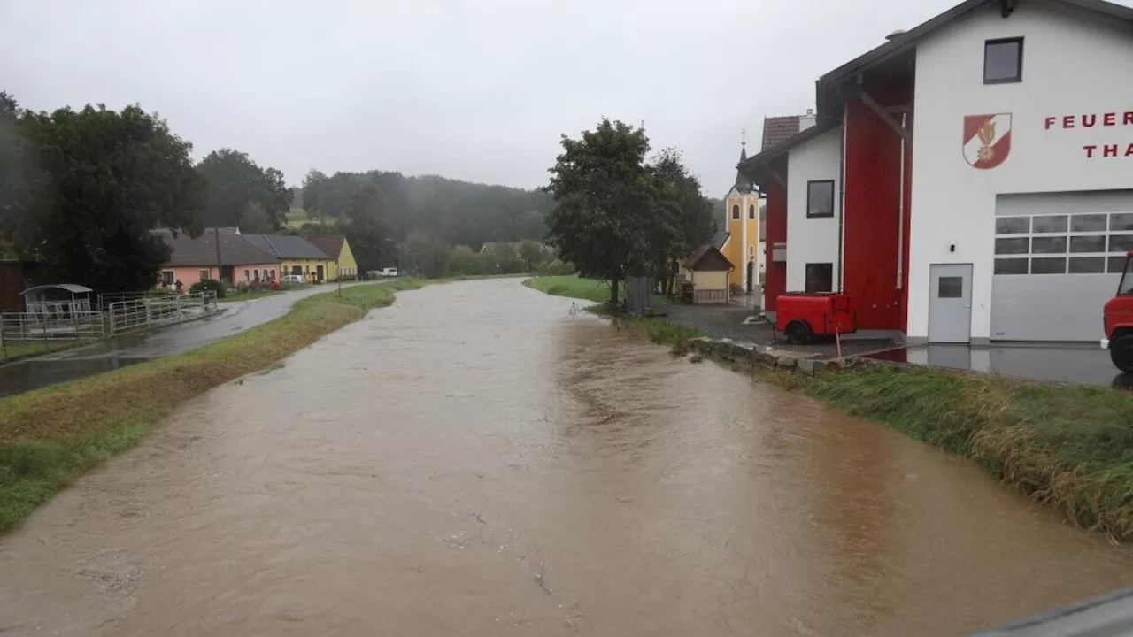 Hochwasser in Niederösterreich: Katastrophengebiet Pölla, Gefahr am Stausee Ottenstein