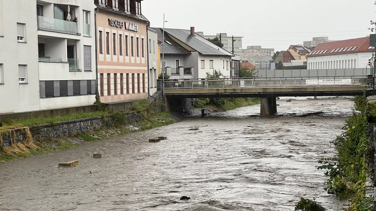 Hochwasseralarm in Krems: Pegelstand der Krems steigt dramatisch