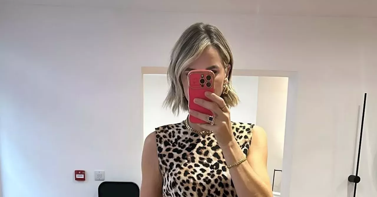 Vogue Williams rocks a stunning leopard print dress from Marks & Spencer