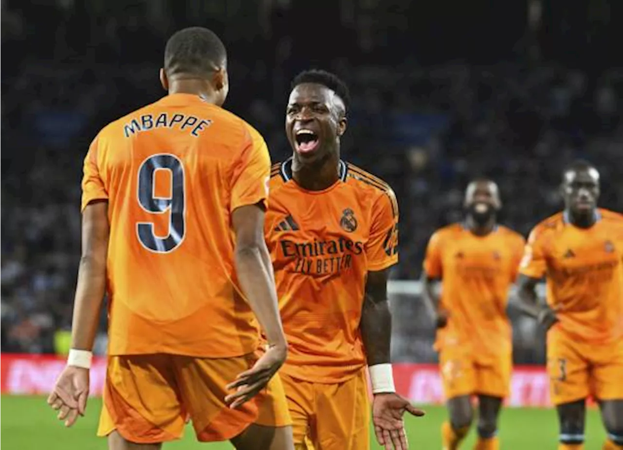 El Real Madrid se impone 2-0 a la Real Sociedad con goles de Vinícius y Mbappé