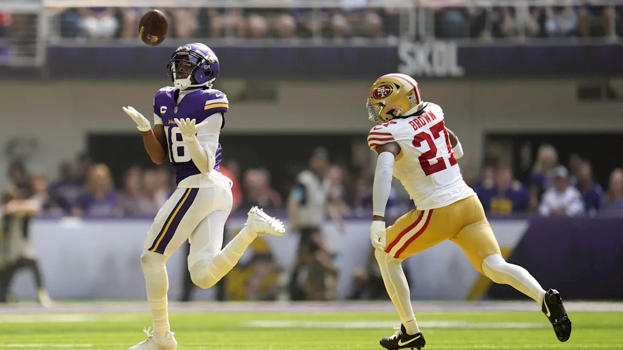 Vikings enjoy 97-yard Darnold-to-Jefferson TD pass for early spark against 49ers