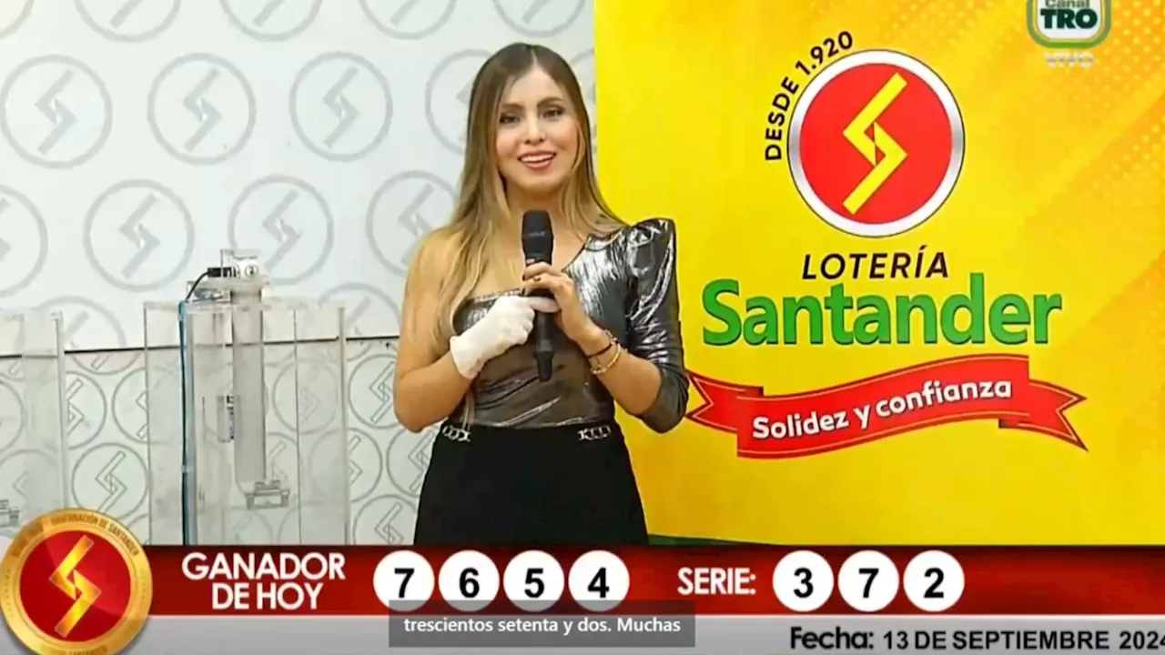 Lotería de Santander hoy: resultado último sorteo 13 de septiembre de 2024