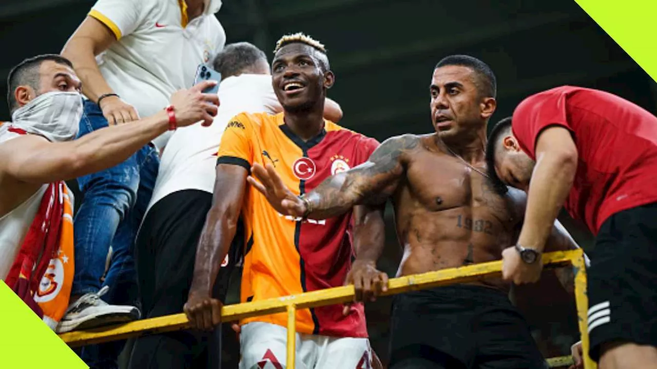 Victor Osimhen Climbs Into Stands, Celebrates With Galatasaray Fans After Win Over Rizespor, Video