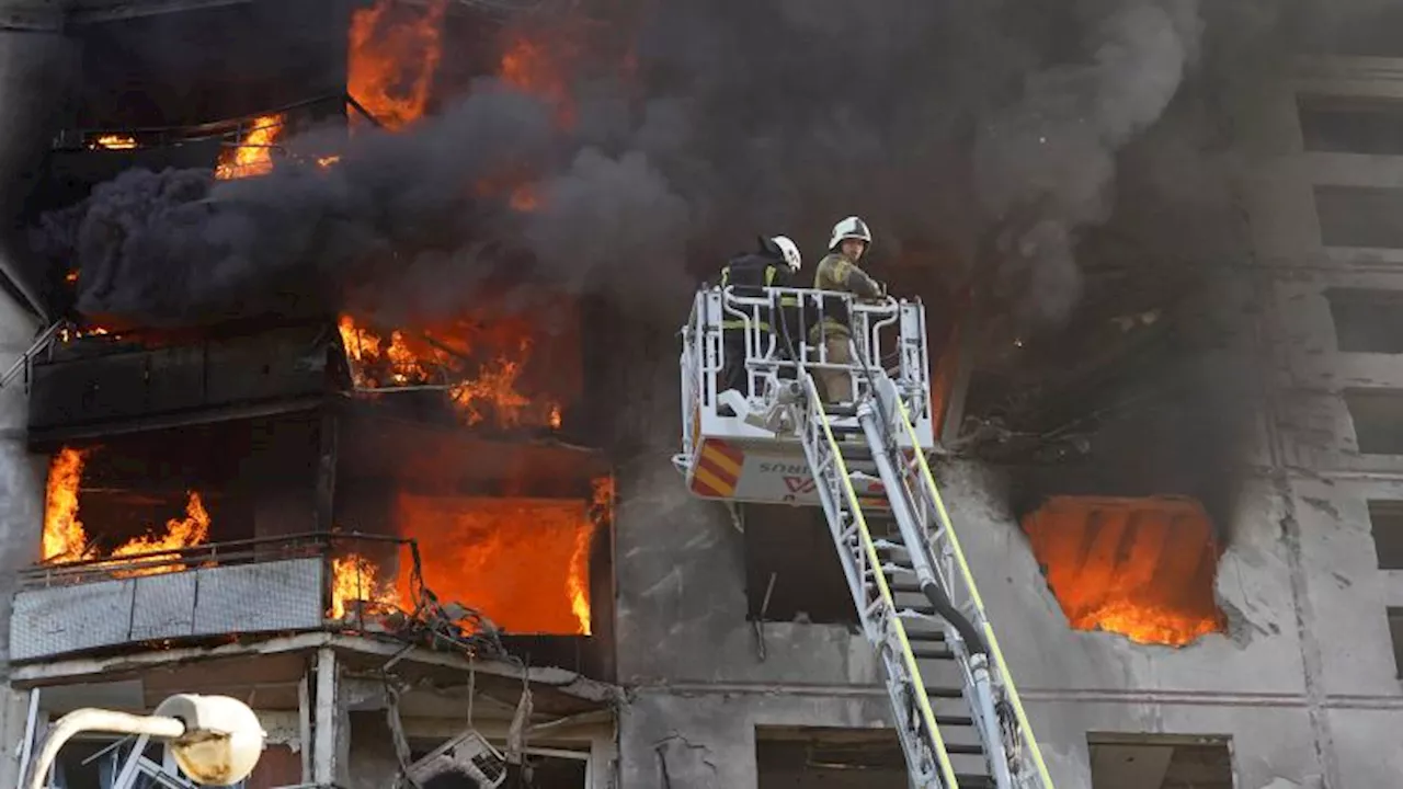 Russian strike hits apartment block in Ukraine’s Kharkiv, injuring more than 40