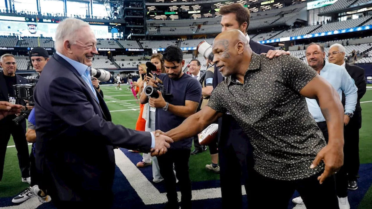 Mike Tyson, Jake Paul face off before Cowboys-Saints at AT&T Stadium