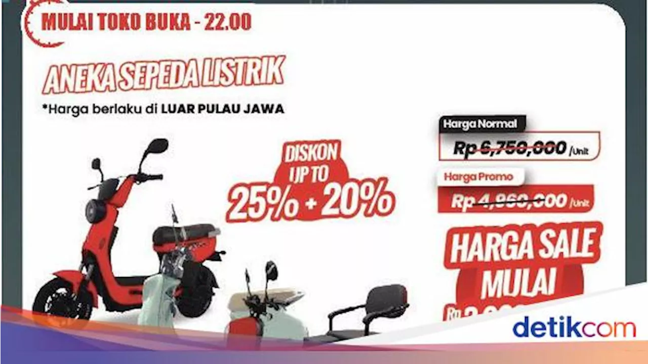 Cuma di Transmart Full Day Sale, Beli Sepeda Listrik Lebih Murah Rp 2,7 Juta