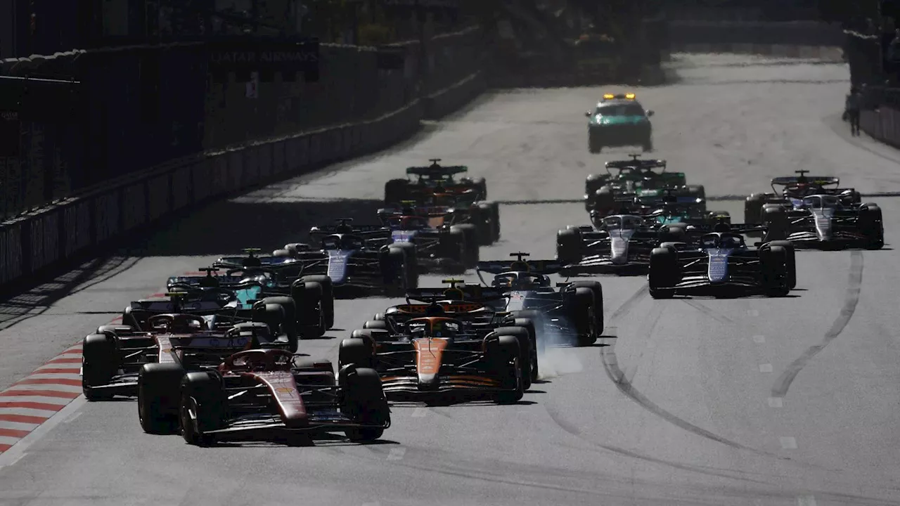  Carrera del GP Bakú: Leclerc manda y Sainz cae a la cuarta posición