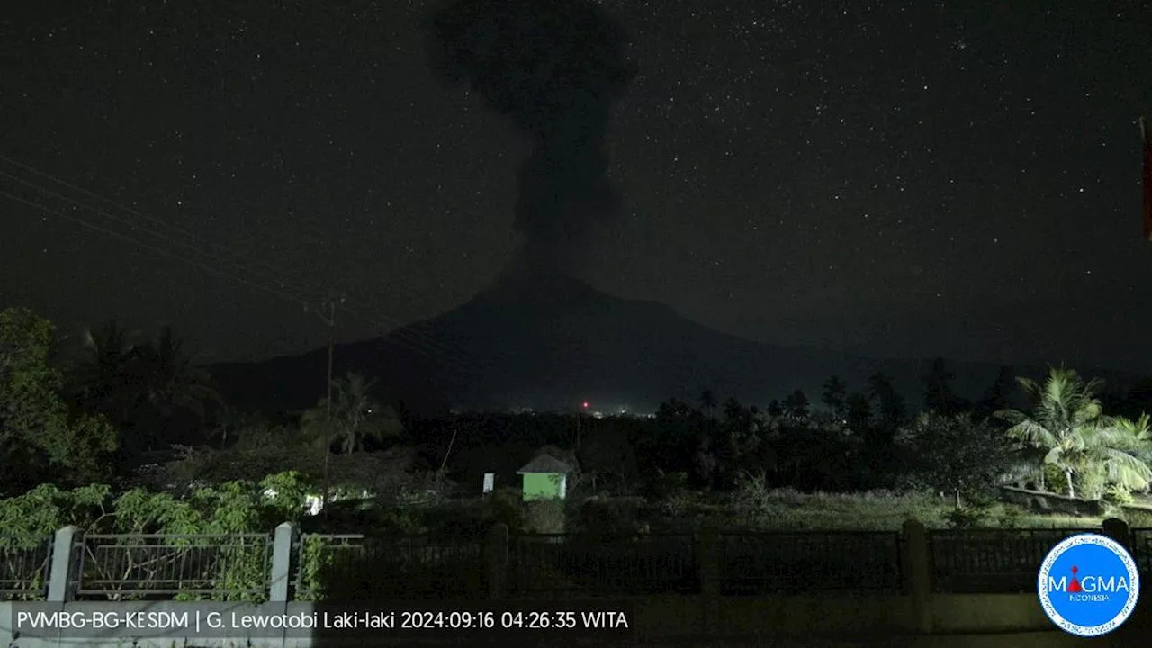 Gunung Lewotobi Laki-Laki Erupsi Lagi Senin 16 September 2024, Tinggi Kolom Abu Capai 1.000 Meter