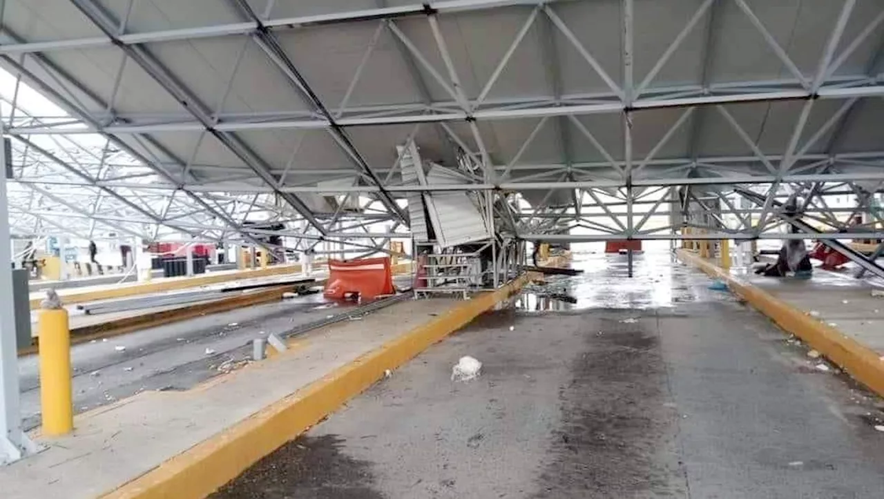 Colapsa techo de módulo de importación de Aduana en Nuevo Laredo tras lluvias