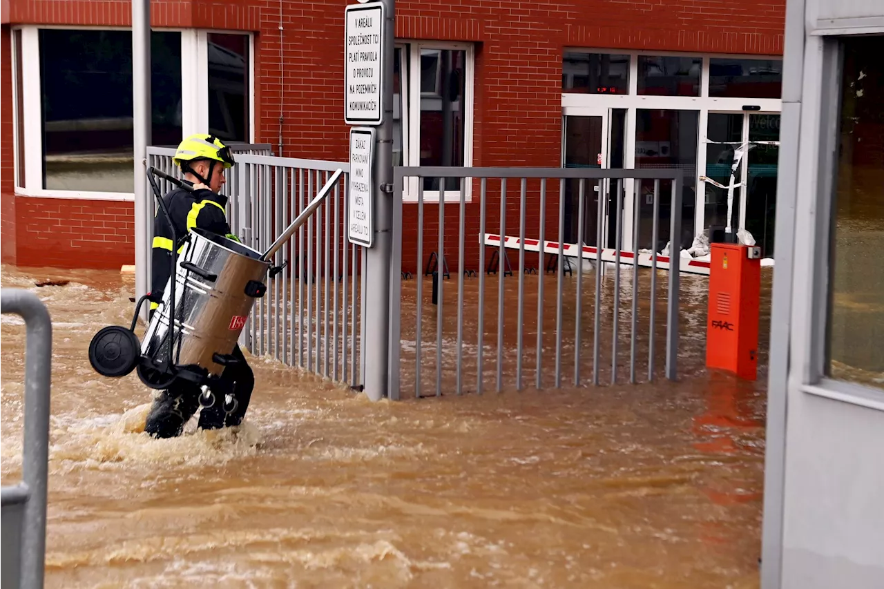 Krnov in Tschechien fast ganz unter Wasser