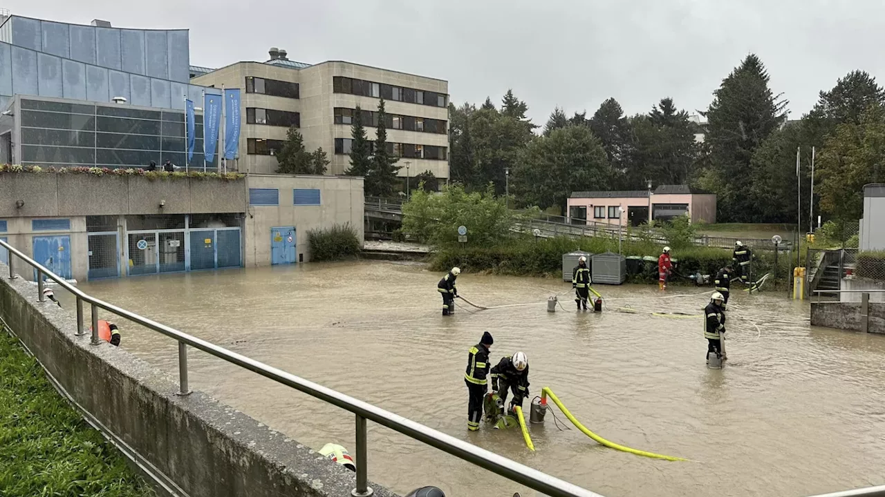 Großräumige Überflutungen in Klosterneuburg, Rotes Kreuz evakuiert