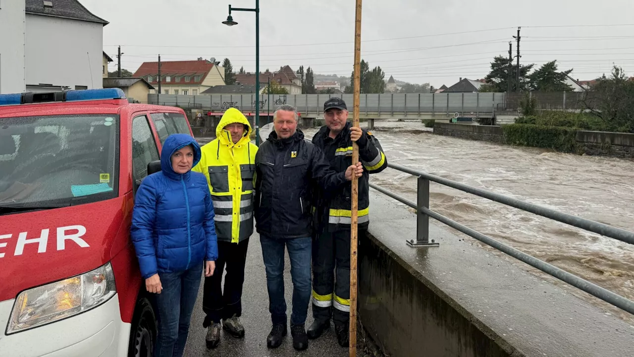 Hochwasserschutz: Noch ein Meter Reserve am Krems-Fluss