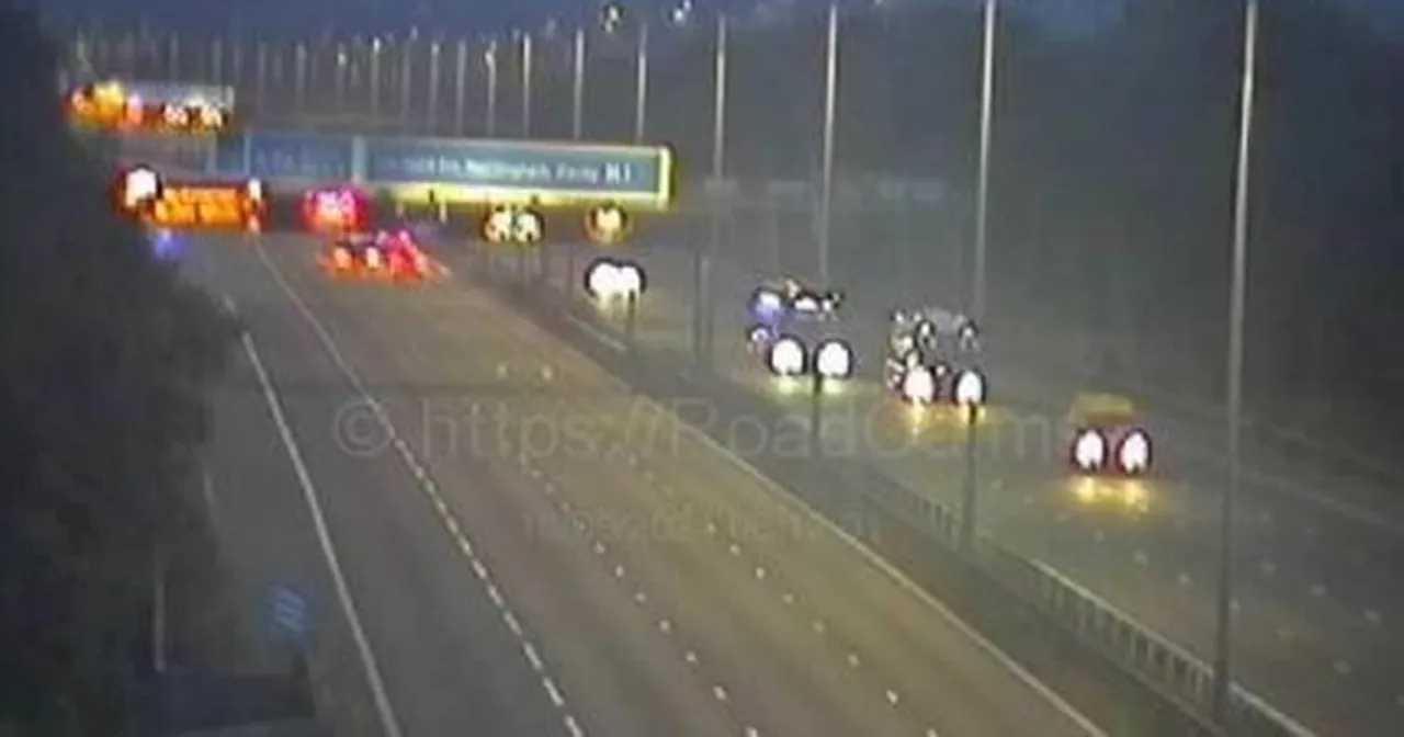 Two Lanes Closed on M1 in Leicestershire Following Crash