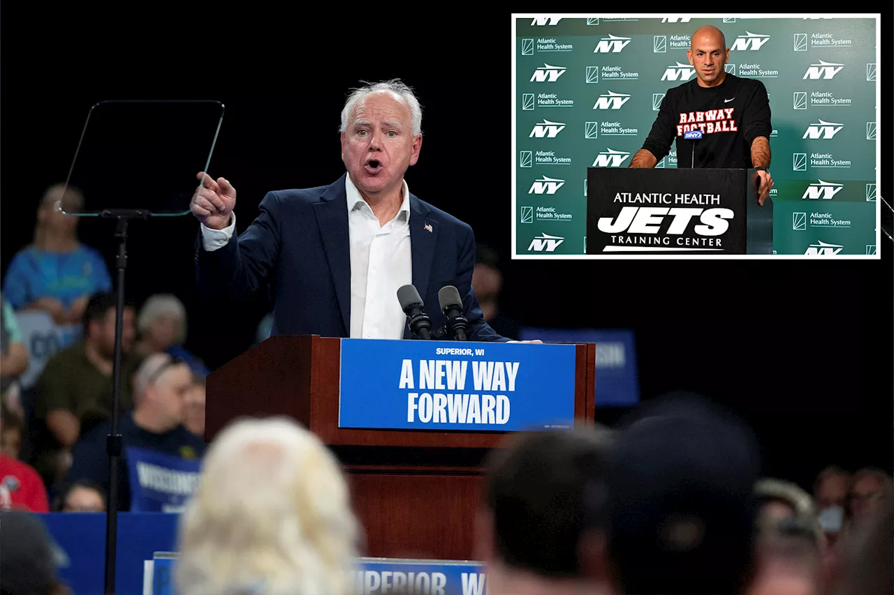 Tim Walz channels Jets head coach Robert Saleh's impassioned 'all gas, no brake' mantra to get Kamala Harris elected