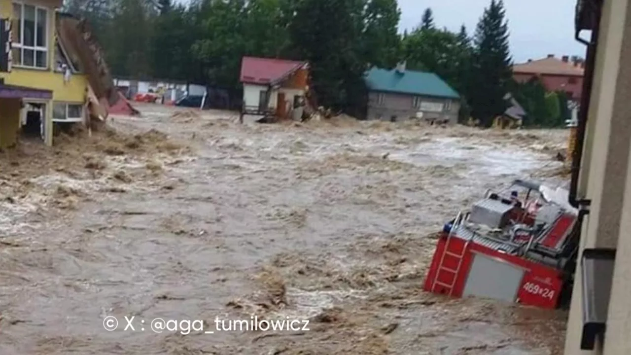 Tempête Boris: un barrage cède en Pologne, les habitants évacués en hélicoptère