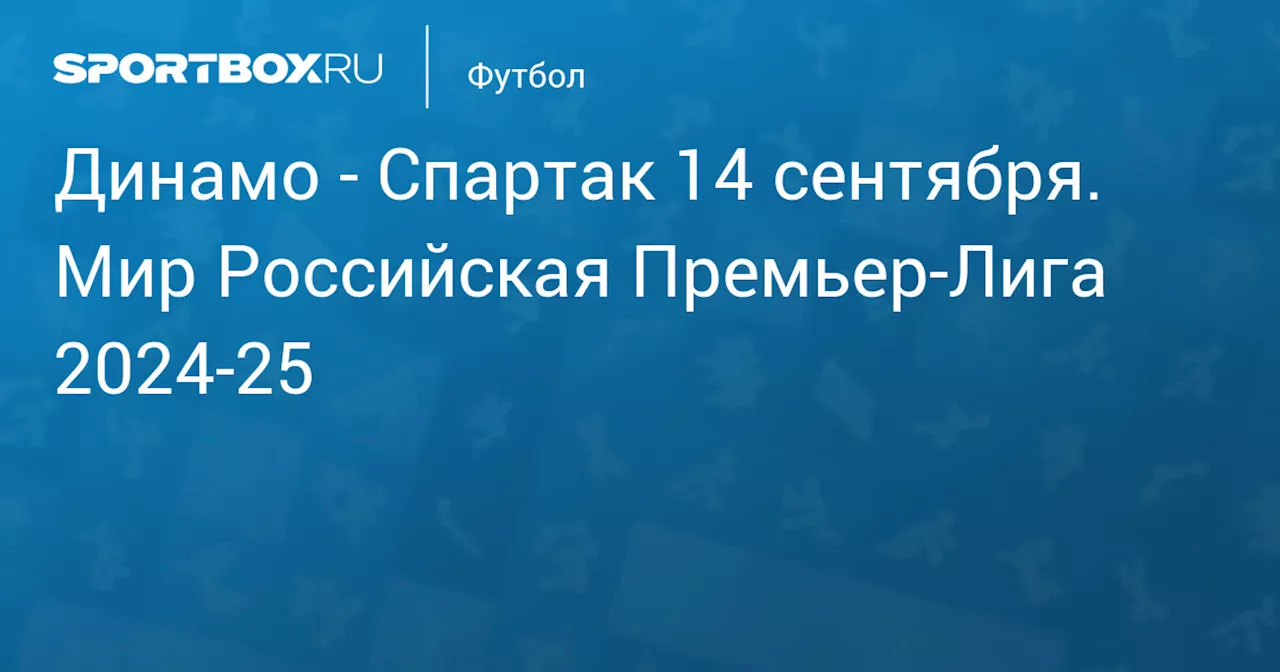 Спартак 15 сентября. Мир Российская Премьер-Лига 2024-25. Протокол матча