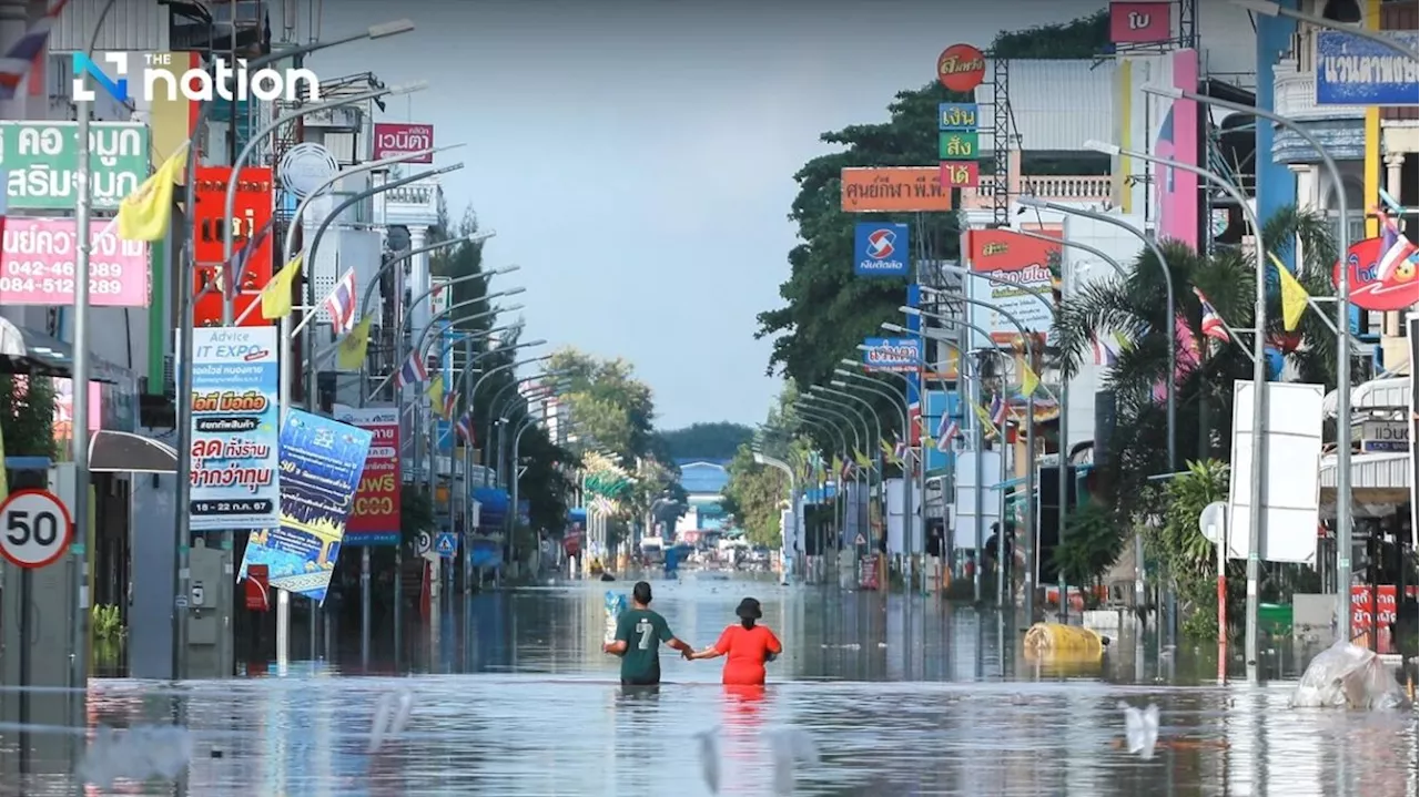 Mekong River bursts its banks and floods downtown Nong Khai