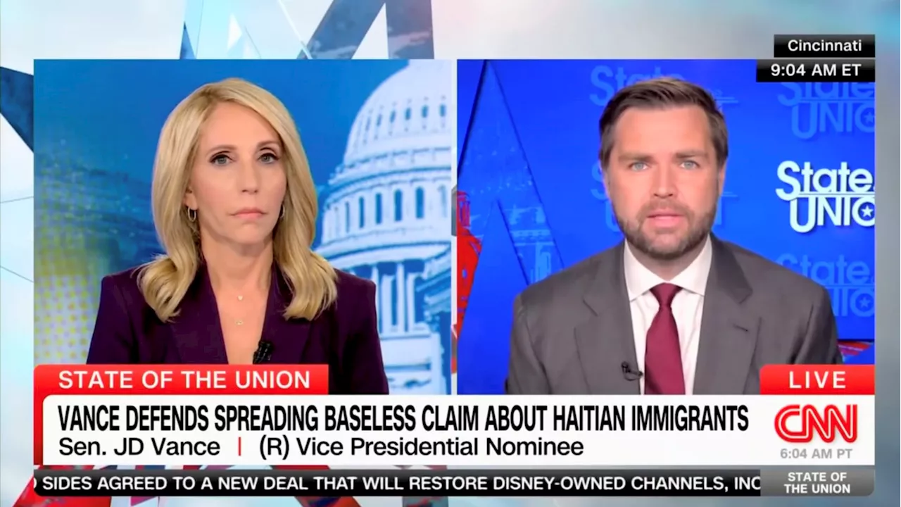 CNN’s Dana Bash Shuts Down JD Vance’s Migrant-Pets Claim in Blistering Fact-Check