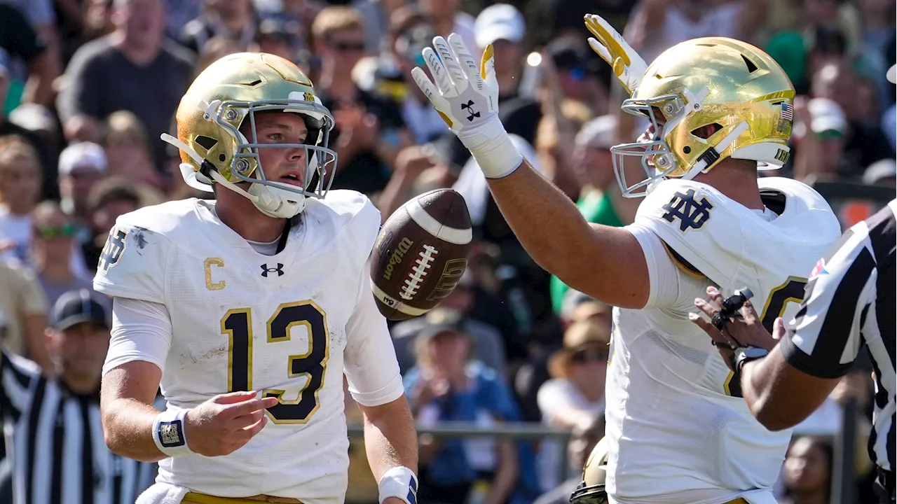 No. 18 Notre Dame rushes for 362 yards, 6 TDs in rout over rival Purdue