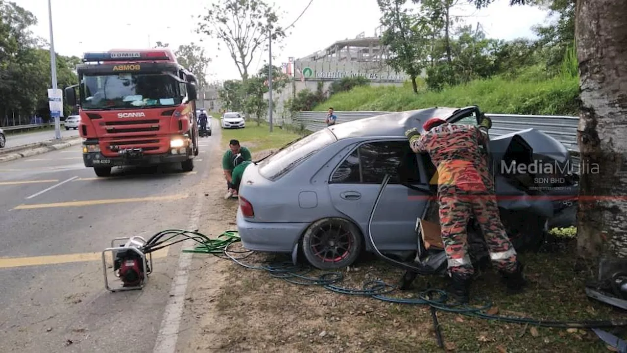 Isteri maut, kereta langgar pokok