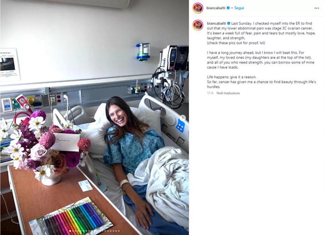 Bianca Balti in un post dall'ospedale: 'Ho un cancro alle ovaie, ma lo sconfiggerò'