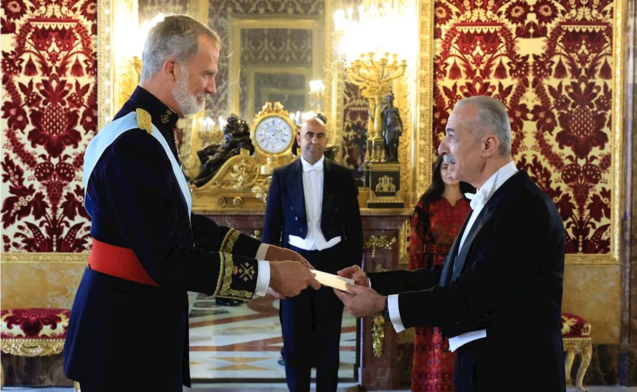 El rey de España, Felipe VI recibe por primera vez las credenciales de un embajador del Estado Palestino