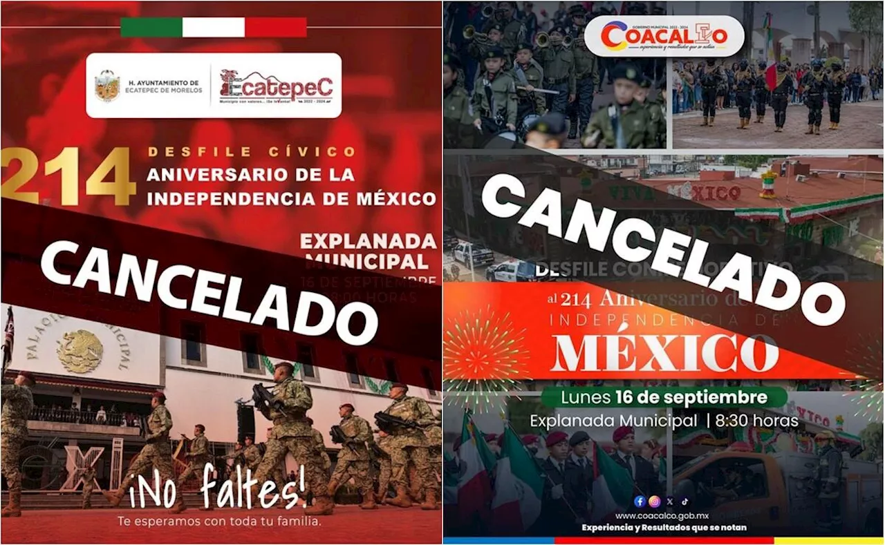 Suspenden desfiles del 16 de septiembre en Tlalnepantla, Ecatepec y Coacalco por lluvias