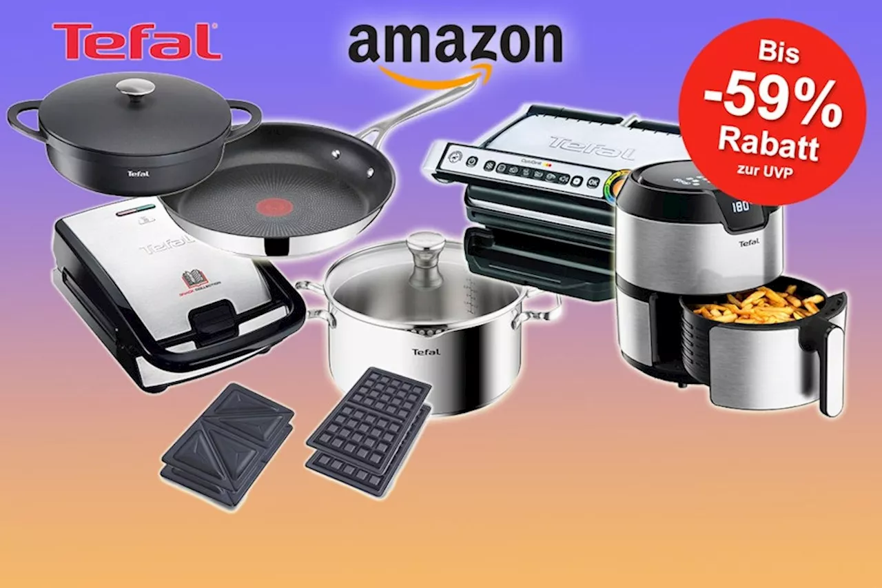 Tefal Mega-Deals bei Amazon: OptiGrill, Jamie Oliver Pfannen und mehr bis zu 59% günstiger