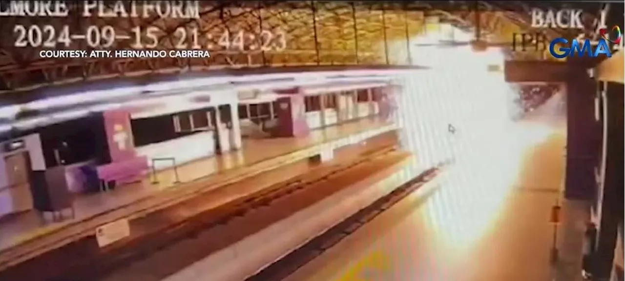 LRT2 Gilmore Station's catenary wire hit by lightning