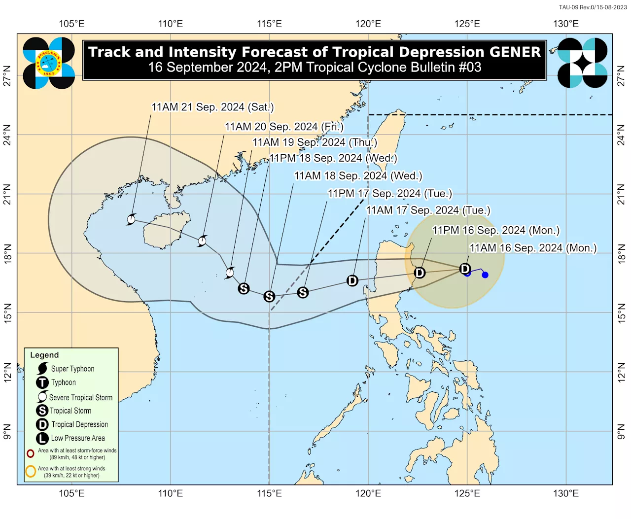 Signal No. 1 still up over 19 areas as Gener further intensifies