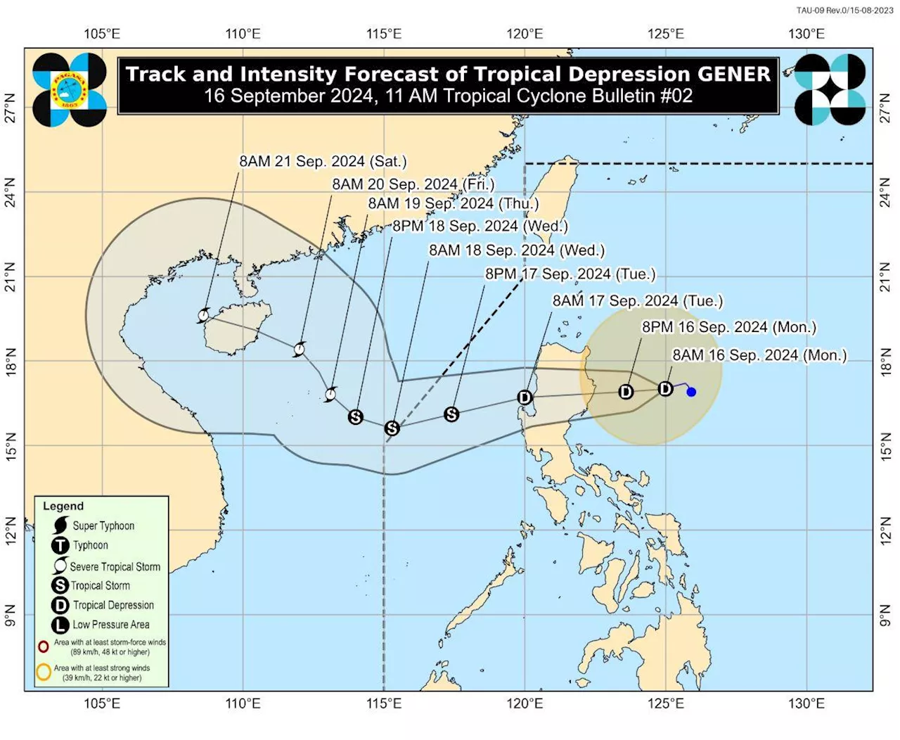 Signal No. 1 up over 19 areas as Gener slightly intensifies