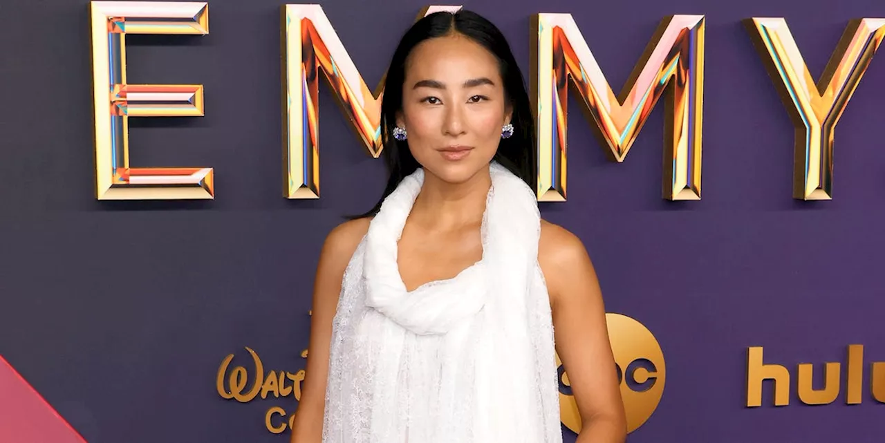 Greta Lee Looks Like an Angel in Fresh-Off-the-Runway Loewe at the 2024 Emmys