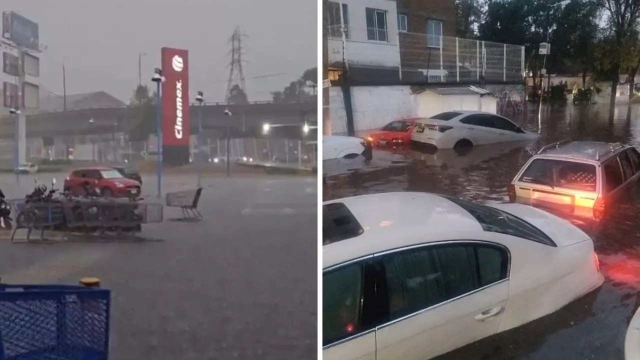 Se registran fuertes inundaciones y caída de árboles en el Valle de México