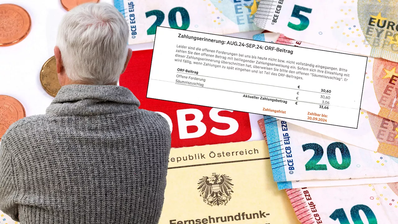 Pensionist vergisst ORF-Gebühr, soll 10 % mehr zahlen