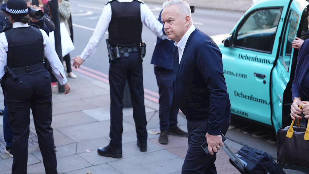 Disgraced former BBC News presenter Huw Edwards arrives at court for sentencing over child abuse images