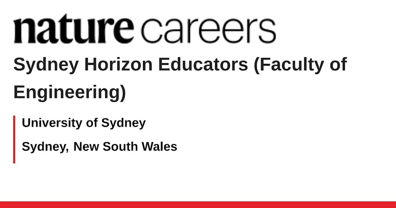 Sydney Horizon Educators (Faculty of Engineering) - Sydney, New South Wales job with University of Sydney