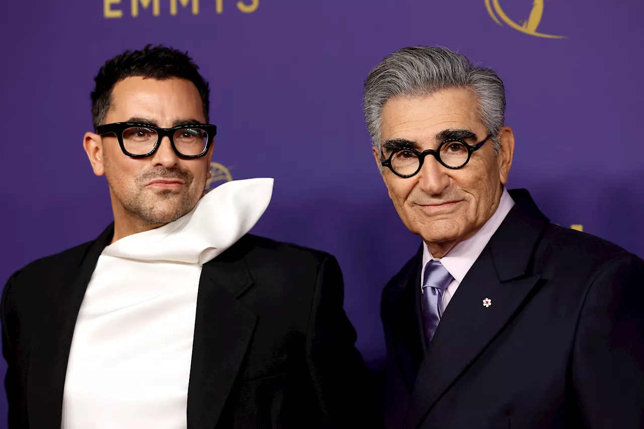 Hosts Dan Levy and Eugene Levy are father-son goals at 2024 Emmys