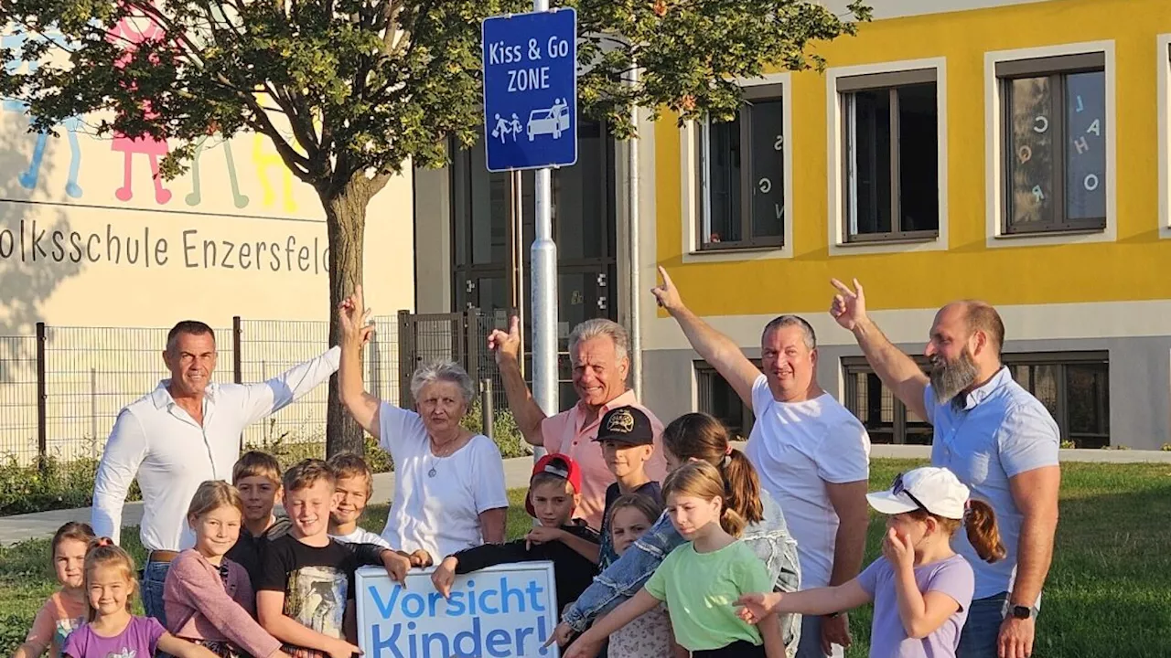 Enzersfeld: Neue „Kiss&Go“-Zone bei der Volksschule