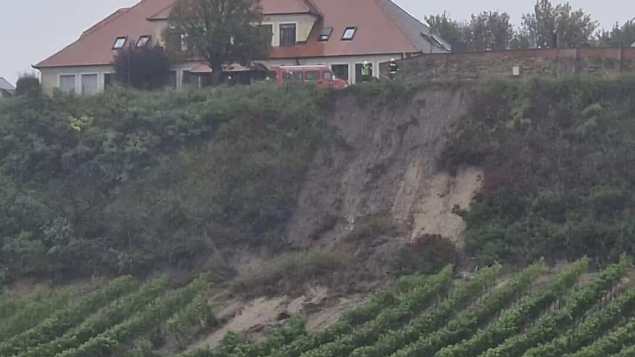 Hausleiten: Dauerregen führte zu Hangrutsch am Wagram