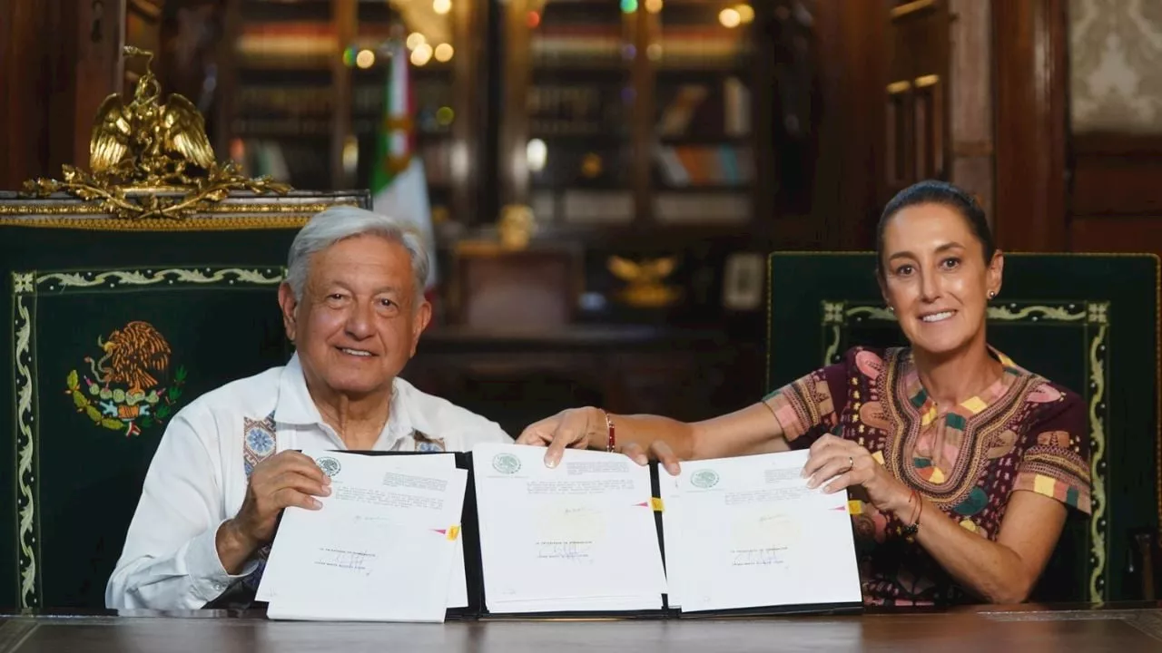 AMLO publica la reforma judicial; firma decreto con Claudia Sheinbaum como testigo (Video)