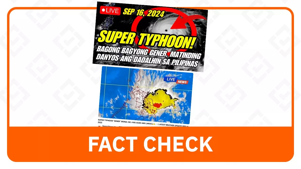 FACT CHECK: Tropical Depression Gener not a super typhoon as of September 16