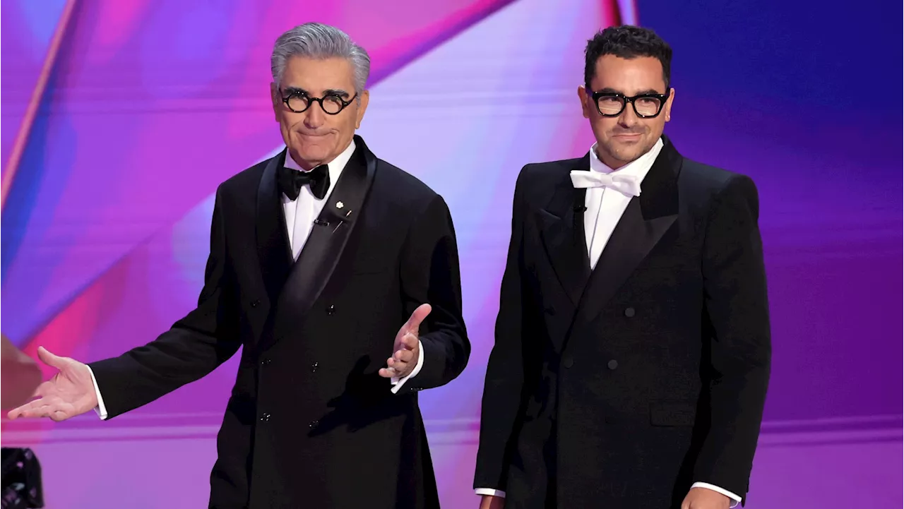 Eugene and Dan Levy Bring Charming Jokes and Canadian Manners to 2024 Emmys Monologue