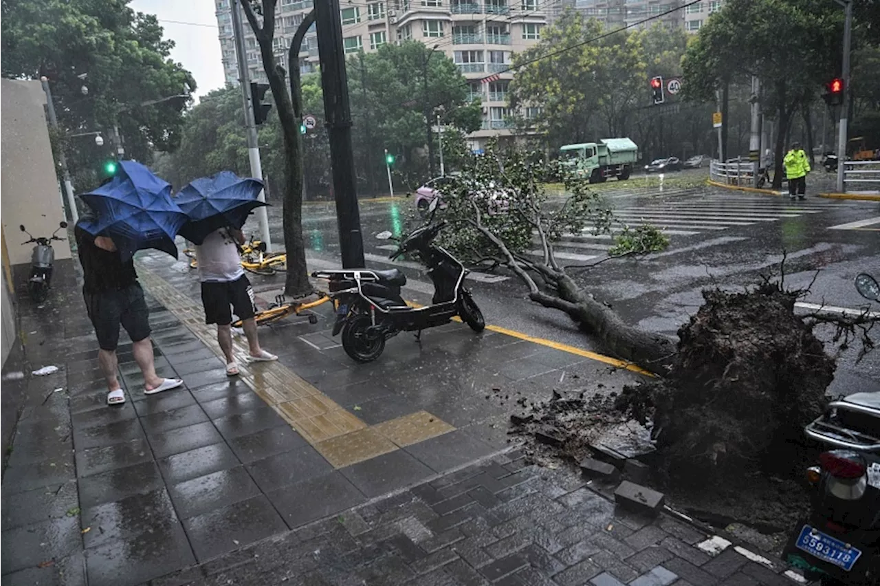 Typhoon Bebinca Hits Shanghai, Bringing Strong Winds and Rain