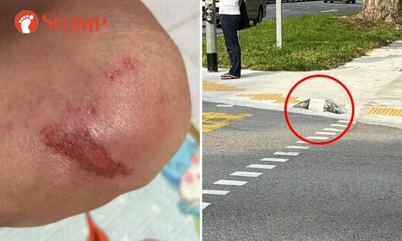 Elderly woman hurt after tripping over 'weird' kerb at Woodlands junction, LTA explains what it's for