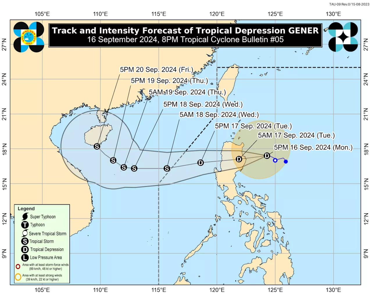 Tropical Depression Gener maintains strength as it approaches Northern Luzon