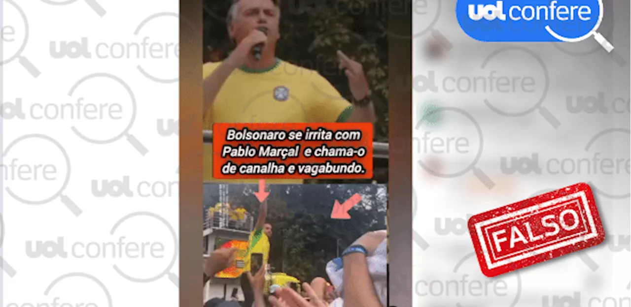 Bolsonaro não chamou Marçal de vagabundo em ato na avenida Paulista